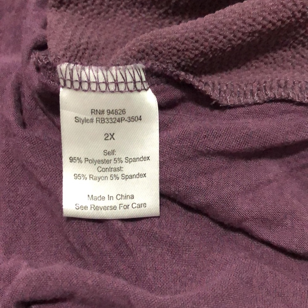 Tempted Purple Ruffled Blouse Womens Plus Size 2X - Picture 3 of 11